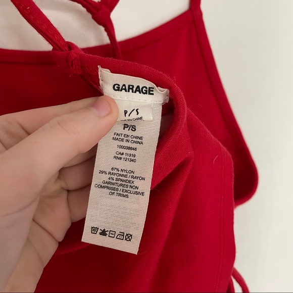 (Sold Elsewhere) Red Garage Crop Top with Open Back!! - Picture 3 of 4